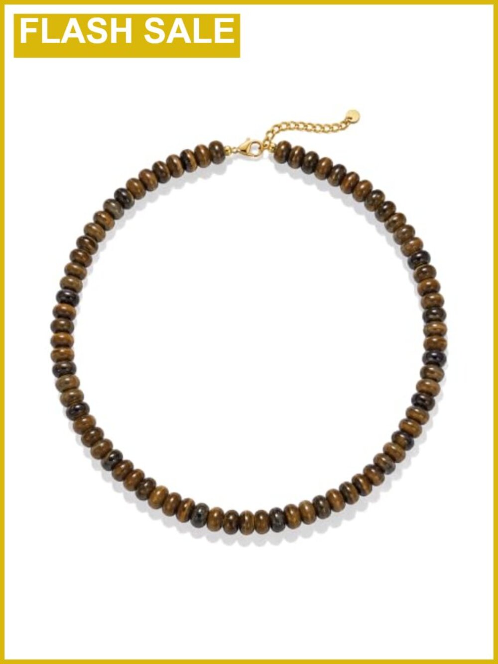 Tiger Eye Beaded Choker Necklace Boho Natural Gemstone 5x8mm
